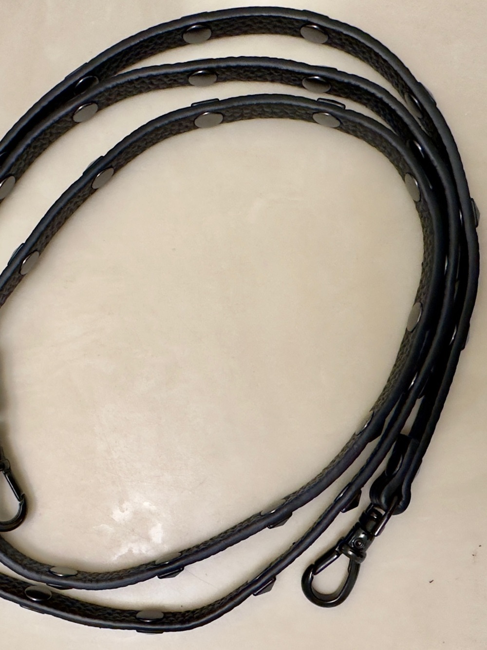 Bandolier Black Leather Strap with Metal Clips - Women Accessories